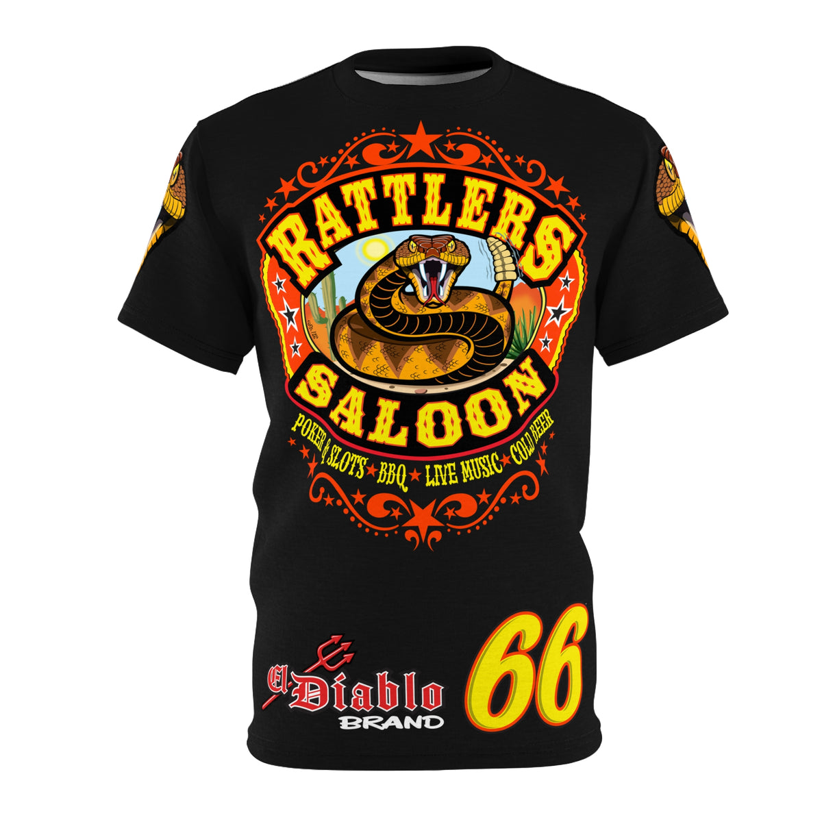 Rattlers Saloon SUPER RIDING TEE — Vintage Biker Route 66 Graphic t-Shirt