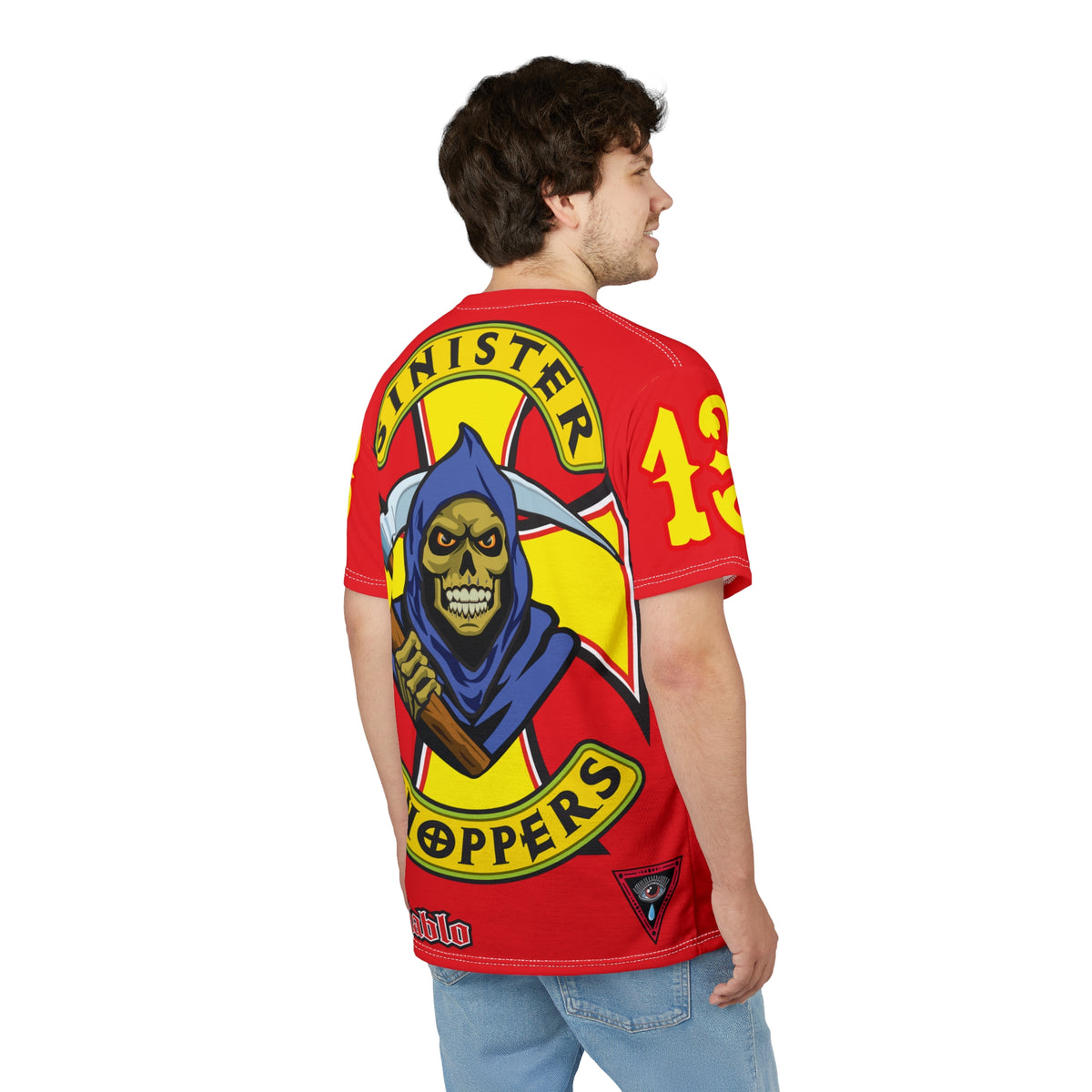 Sinister Choppers Reaper HiViz Super Tee - Unisex Skull Design for Bikers