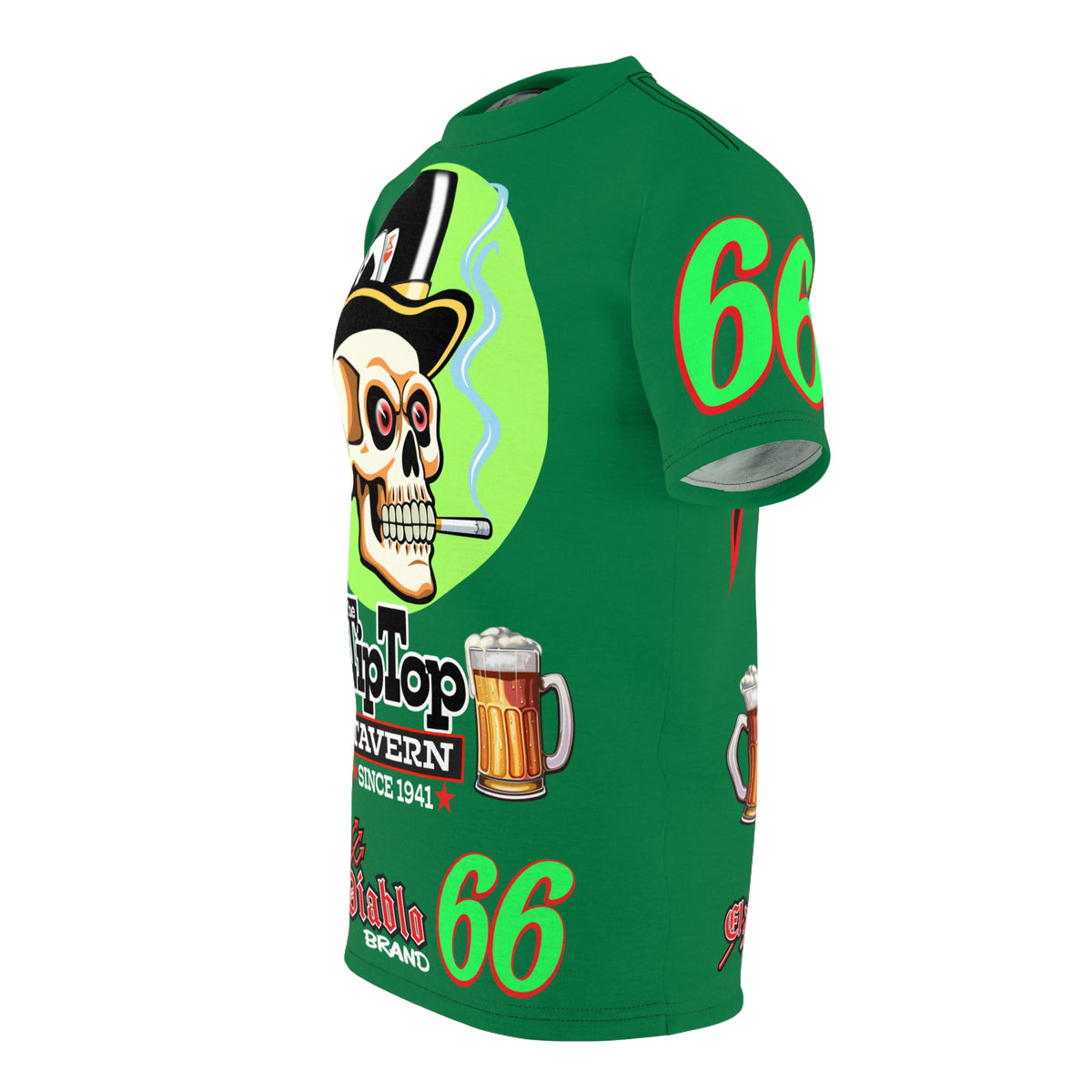 Tip Top Tavern Dive Bar Super Tee - Special Edition Mean Green + XL Graphics - America's Best Dive Bar - Bikes Beers Babes & Bros. - Biker Bar Tee