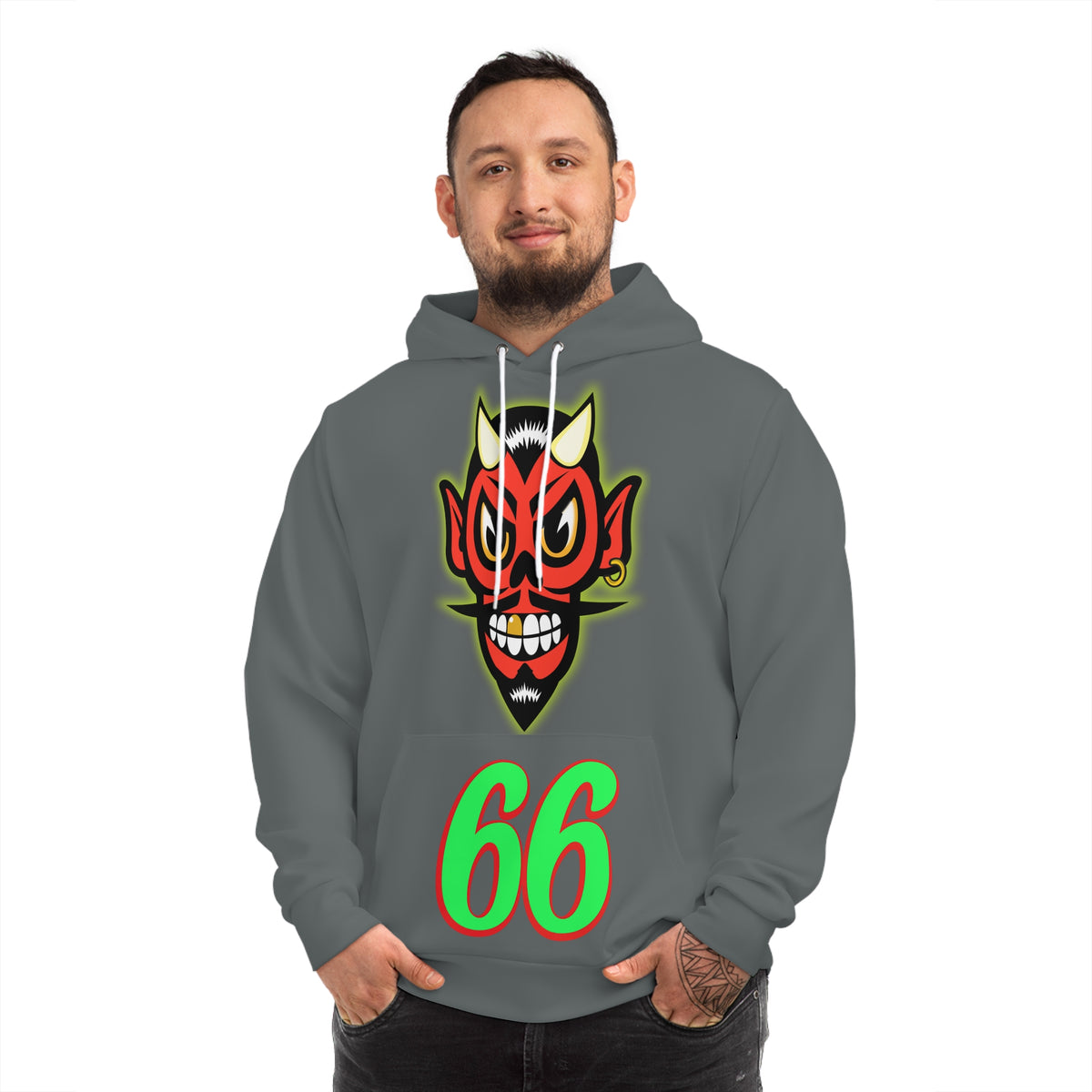 HoodZ El Diablo Brand Bikers Hoodie - Retro Biker Style with Bold Graphics