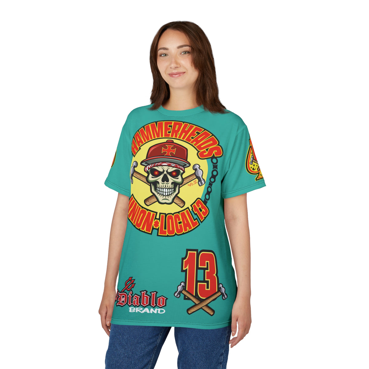 Hammerheads Union Local 13  -  Custom Motorcycle Riding Super Tee - Super Comfort and Fit