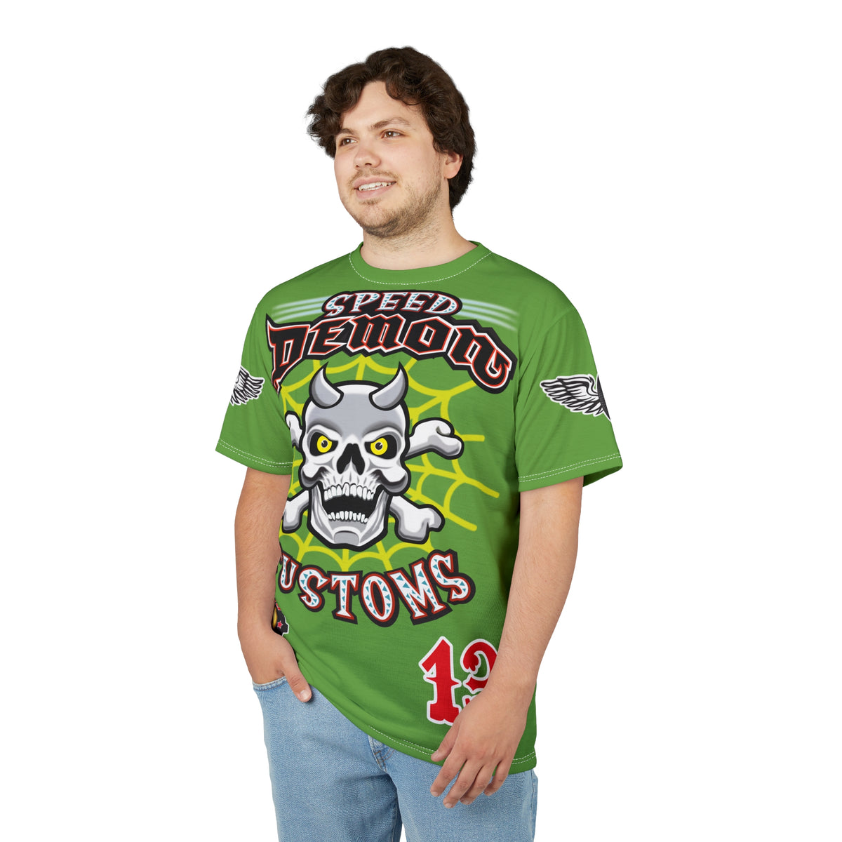 Speed Demon Customs Spectacular HiViz Super Tee - Devilishly Demented Bold Biker Design