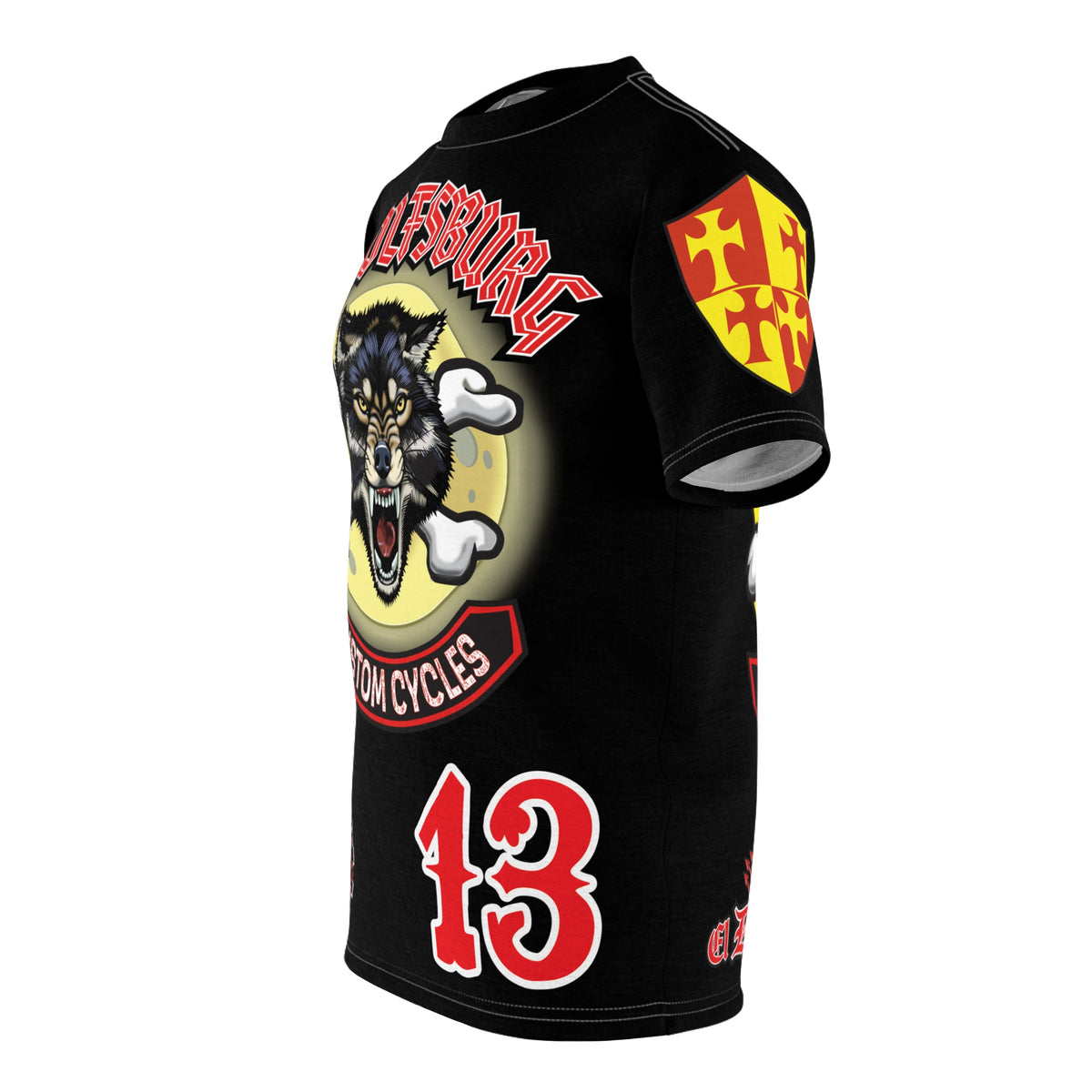 Wolfsburg Custom Cycles HiViz Graphic Super Tee for Bikers