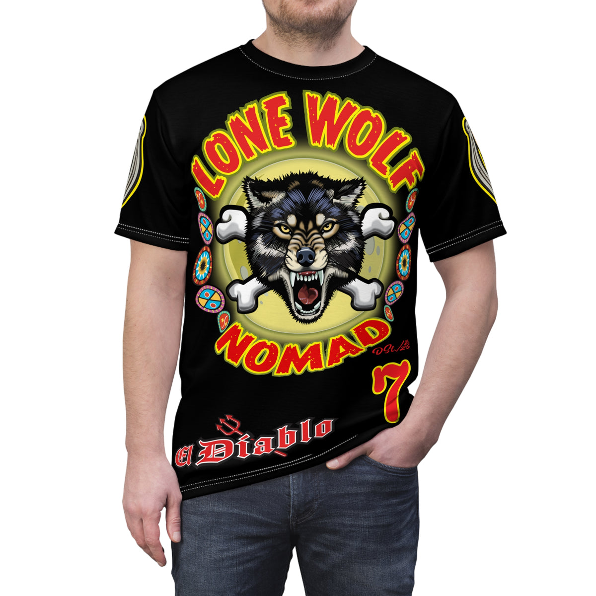 Lone Wolf Nomad HiViz Super Tee - Special Design for Independent No Club Riders