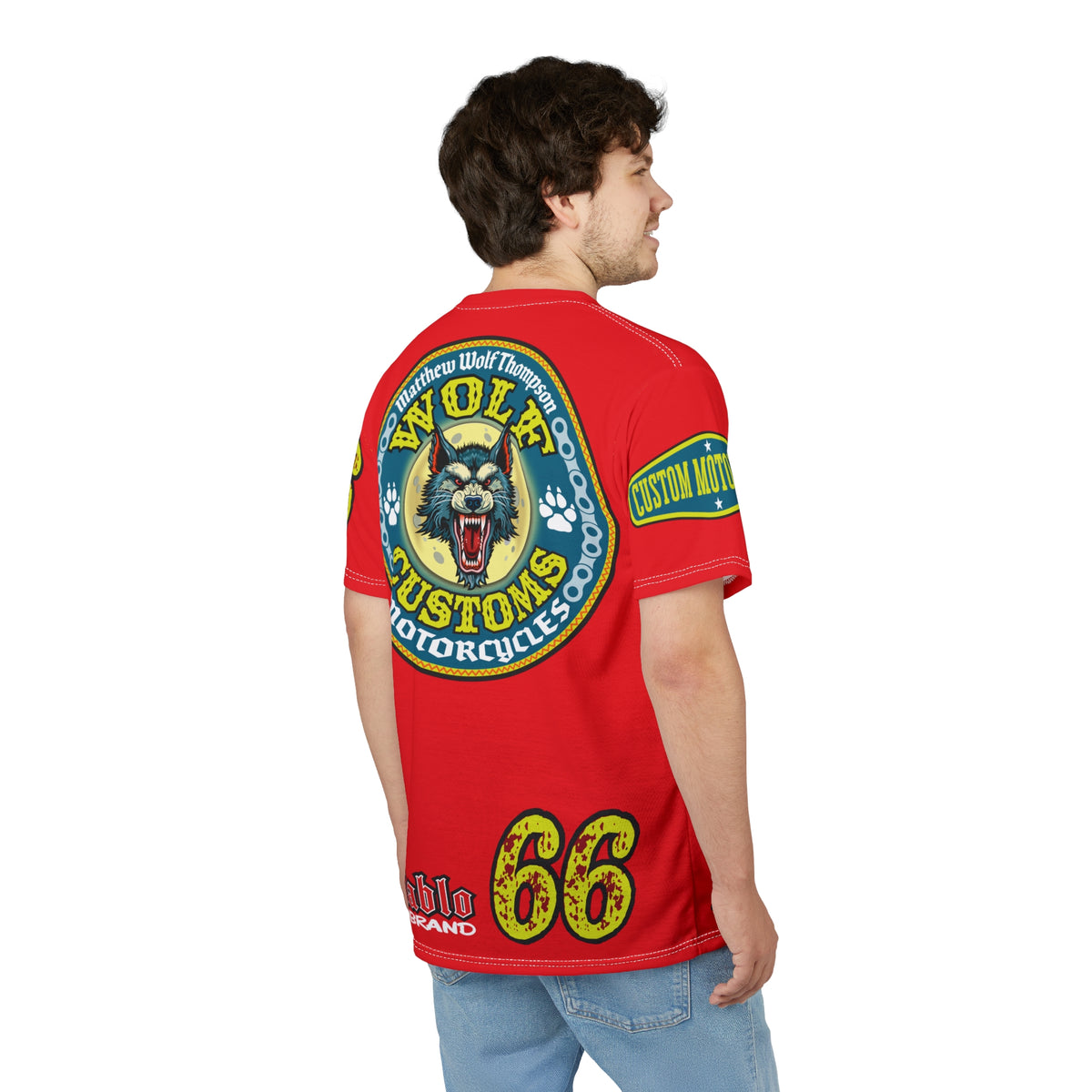 MWT Wolf Customs '66 Graphic Super  Tee — Retro Motorcycle Club Shirt The Best Biker Riding Tee EVER !!!
