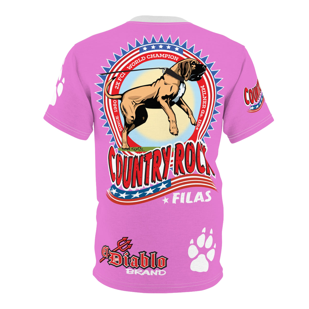 Country Rock Filas Graphic Super Tee — El Diablo Brand Paw Print T-Shirt 4Braylee