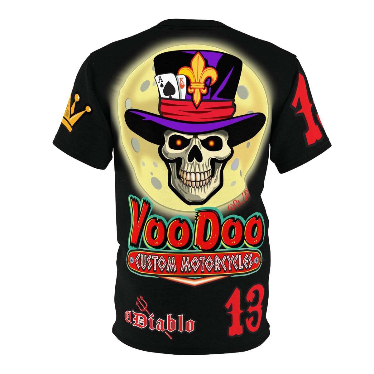 VooDoo Custom Motorcycles BLACK MAGIC - Retro Graphics Biker Tee