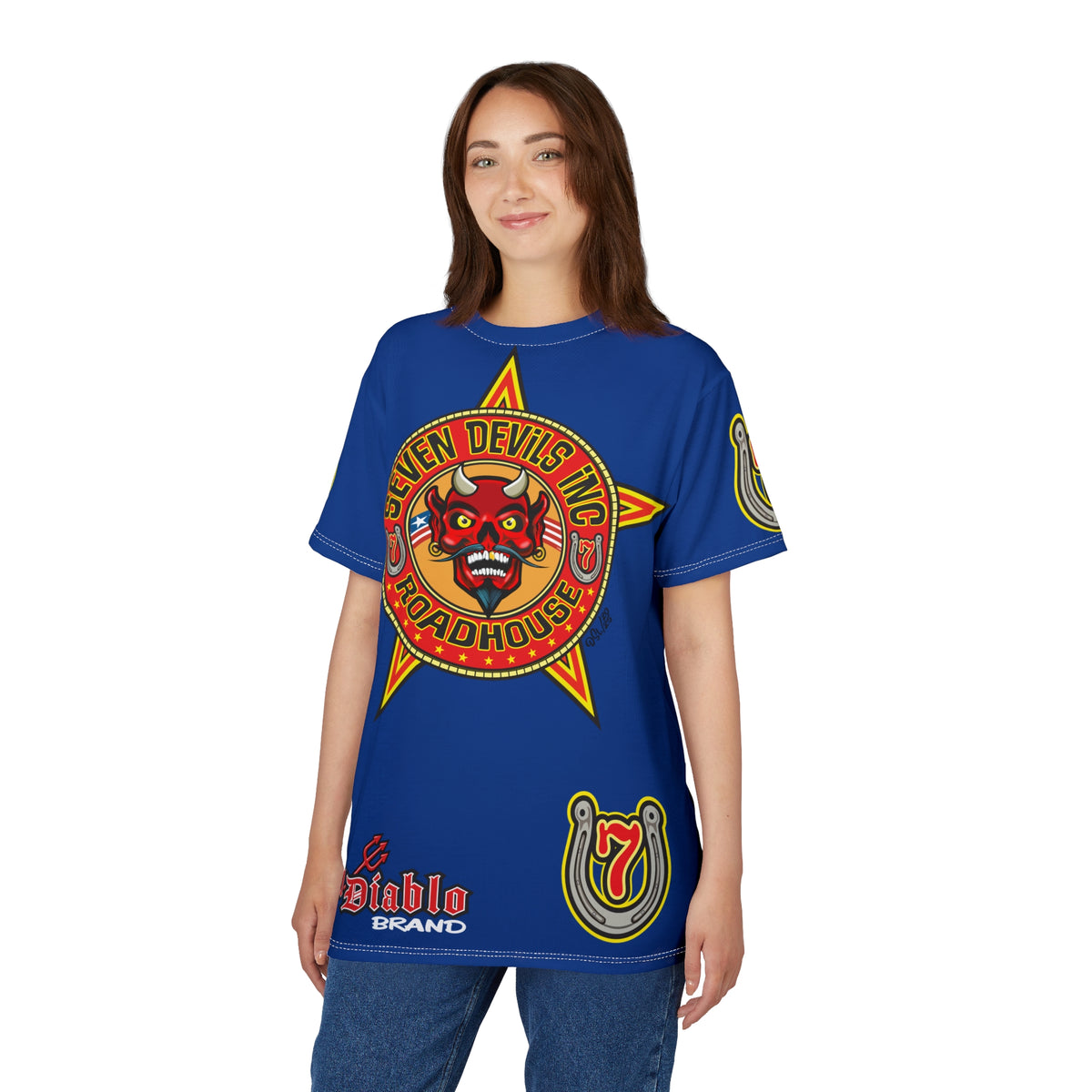 Seven Devils Inc. Roadhouse Deluxe HiViz Graphic Tee - Motorcycle Custom Riding Super Tee