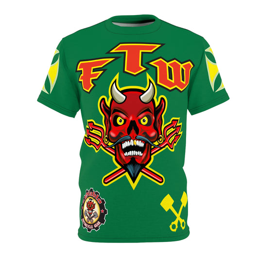 FTW Motorcycle Riders Super Tee - Edgy HiViz Colour Graphics - Show Your Attitude in Style
