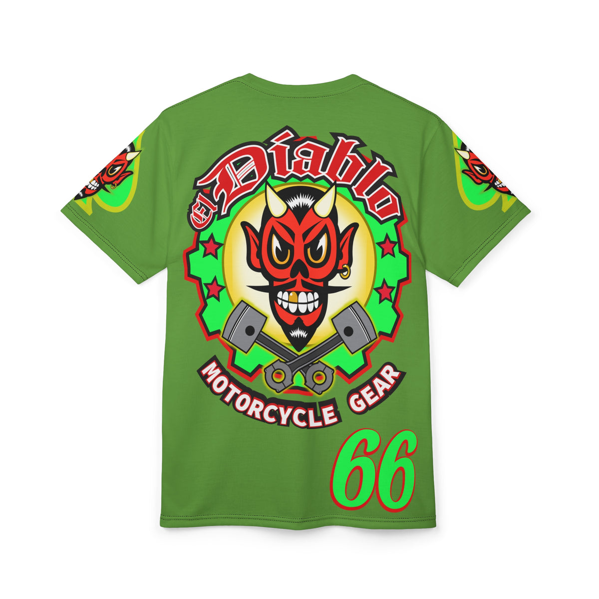 El Diablo Motorcycle Threads - HiViz Color - Edgy Super Tee for Biker Enthusiasts