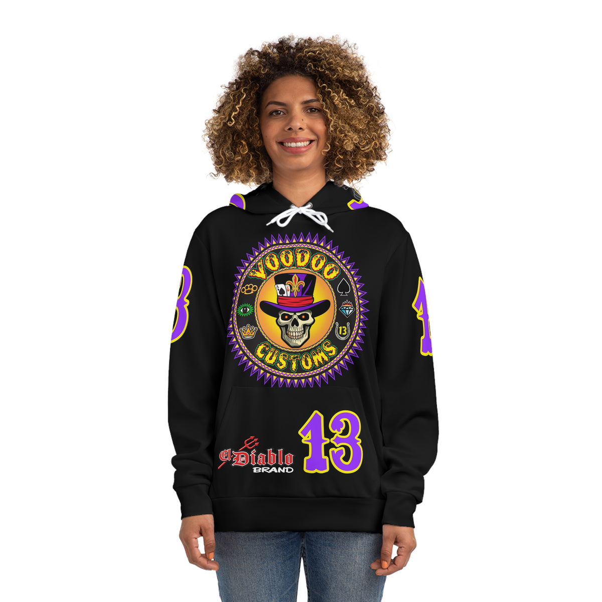 HoodZ VooDoo Custom Motorcycles Mardi Gras  Pullover Hoodie