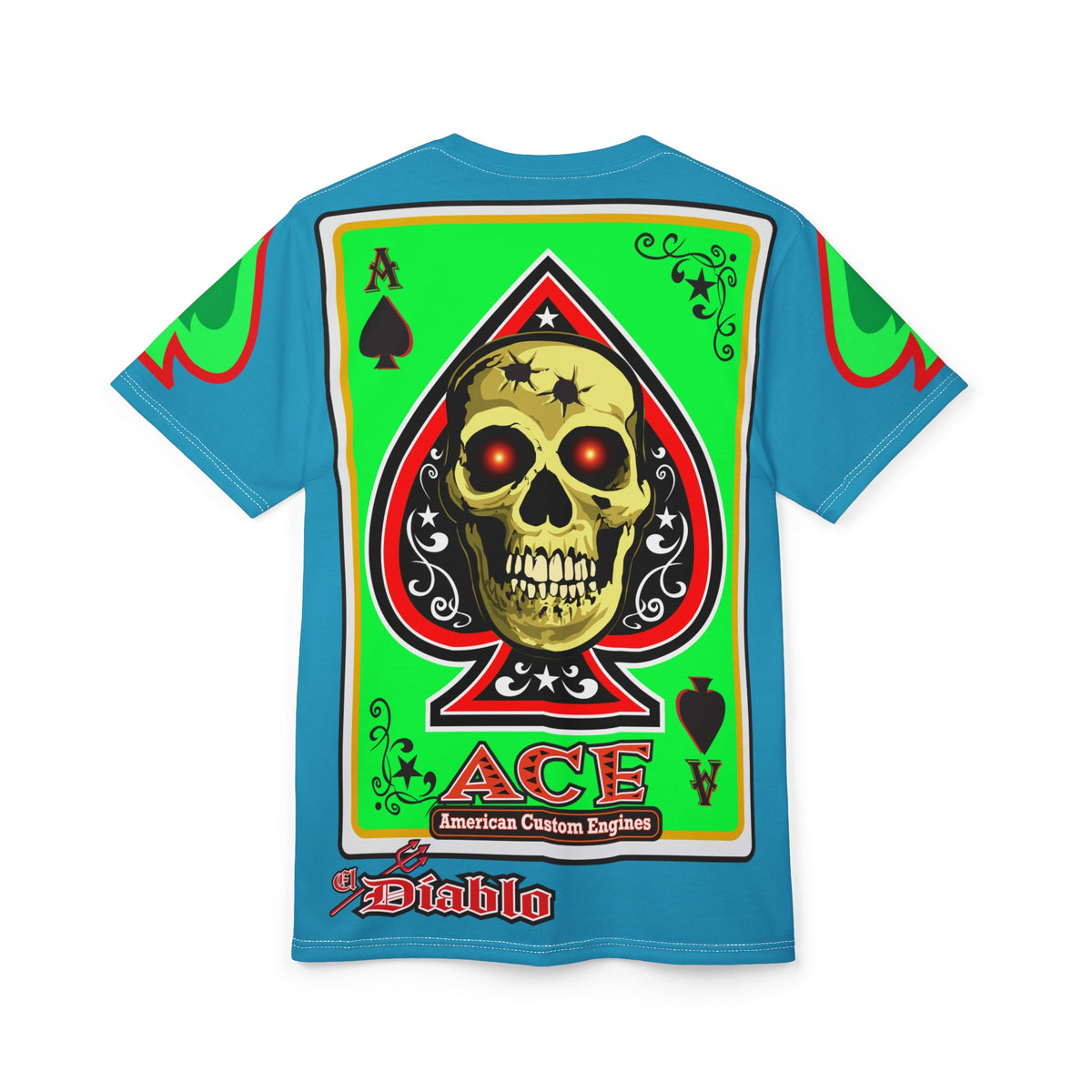 American Custom Engines ACE - Special Lumina Green  Ace of Spades Death Card High visibility Graphics
