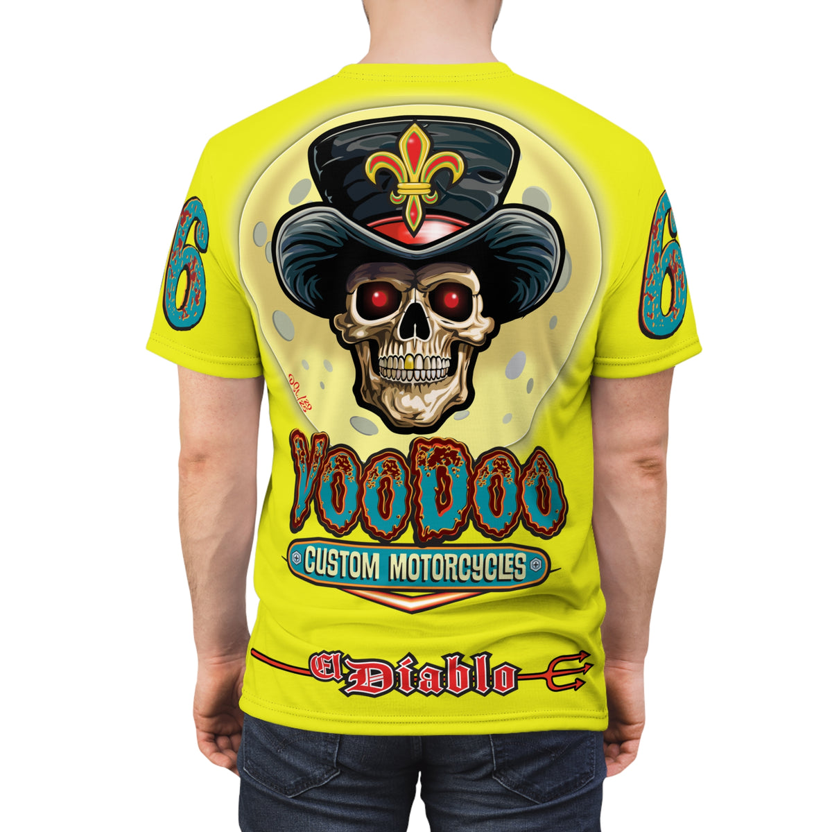 VERY Special HIVIZ Voodoo Customs Graphic Super Tee –  Edgy Style Riding Tee for Bikers