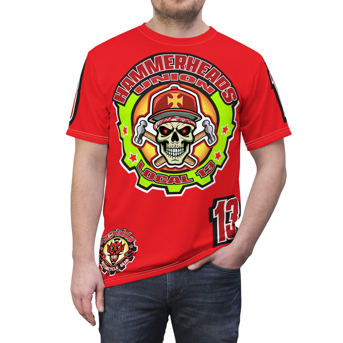 Hammerheads Union Local 13 HiViz Super Tee - Rough Tough Bad Attitude Motorcycle Riding Tee