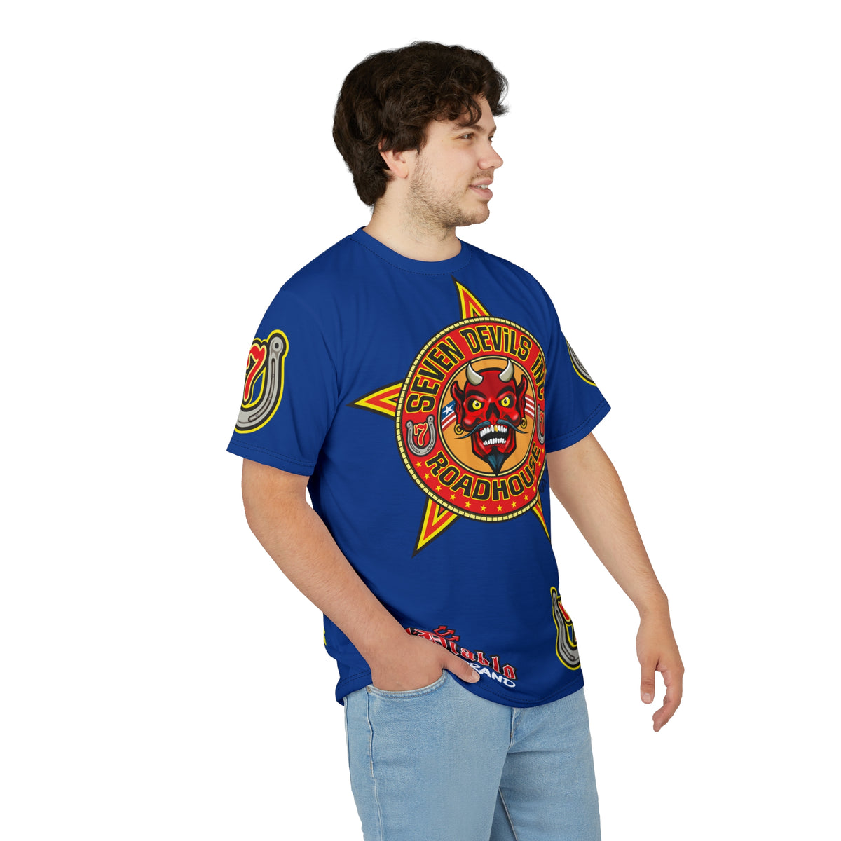 Seven Devils Inc. Roadhouse Deluxe HiViz Graphic Tee - Motorcycle Custom Riding Super Tee