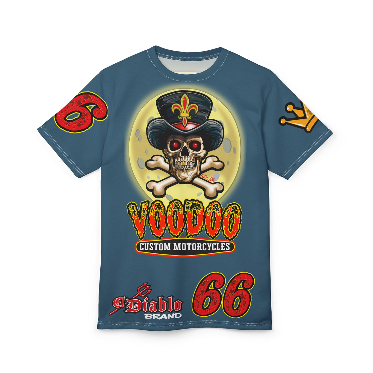 VooDoo Custom Motorcycles Route 66 Unisex Super Tee - High Performance Riding Gear