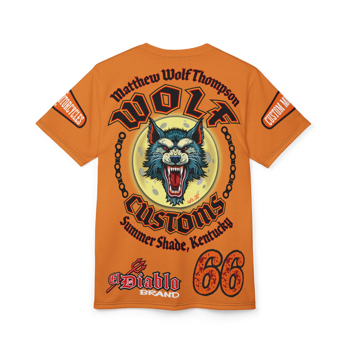 MWT Wolf Custom Motorcycles Super Tee — Viciously Cool High Performance Motorcycle Riding Shirt