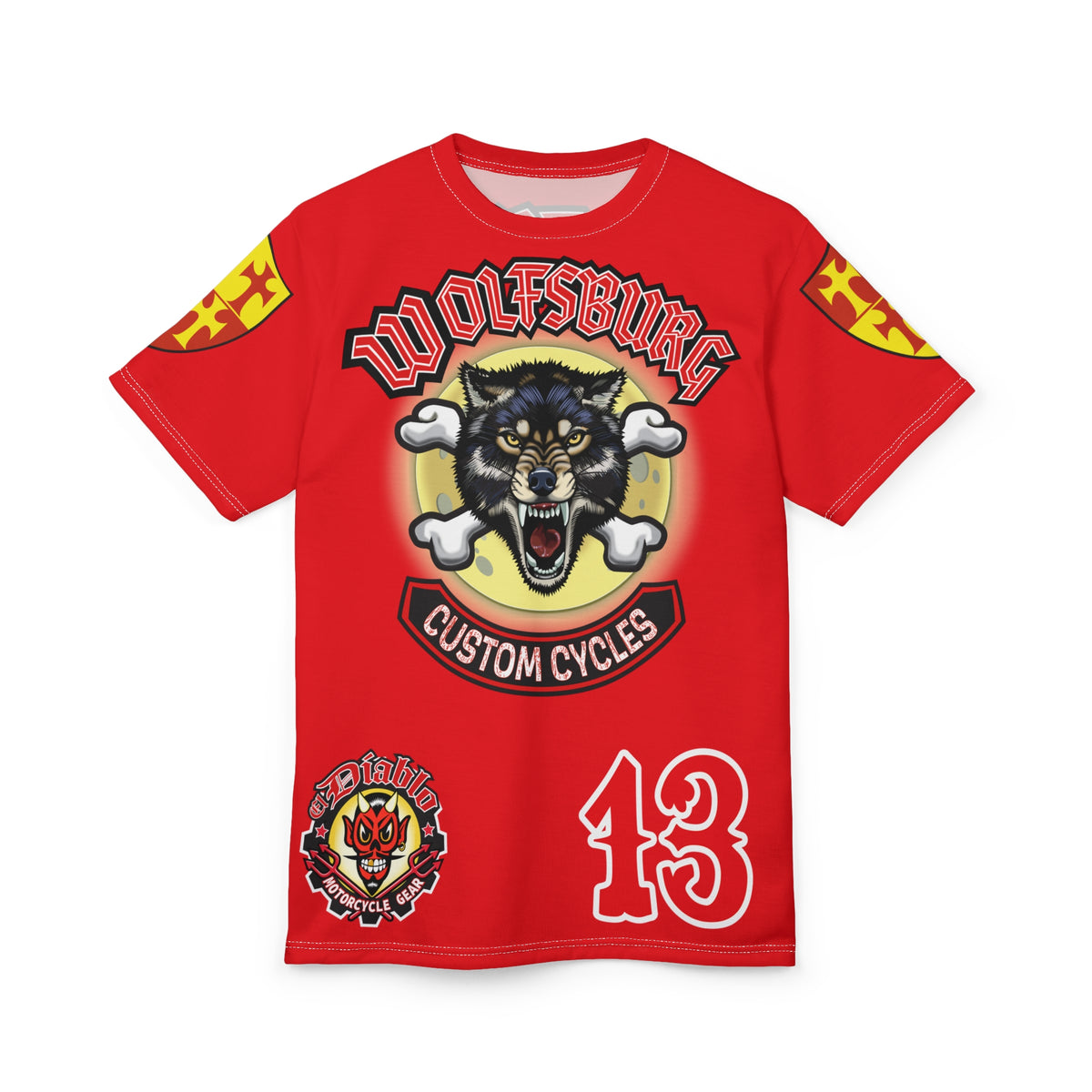 Wolfsburg Custom Cycles HiViz Graphic Super Tee for Bikers