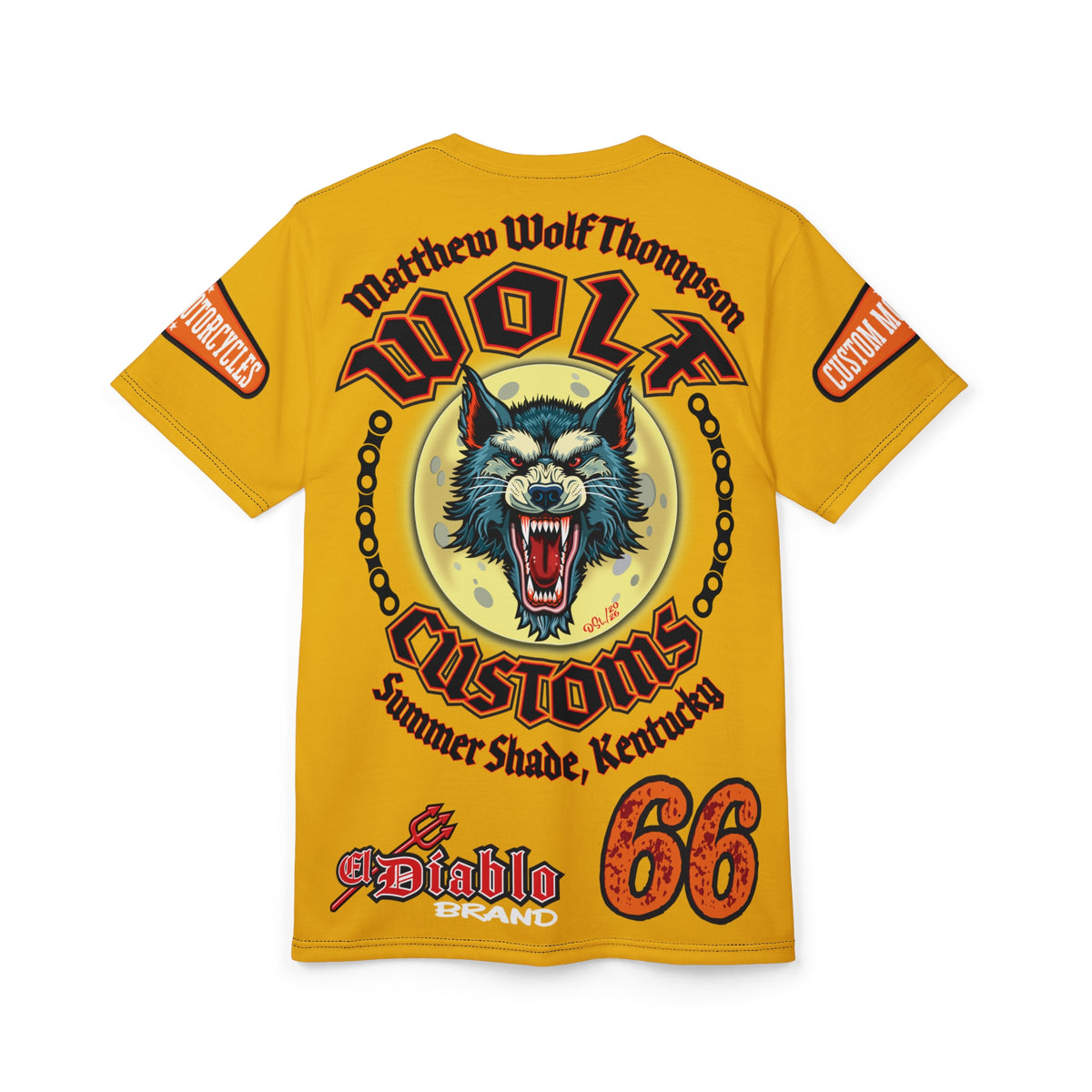 MWT Wolf Custom Motorcycles Super Tee — Viciously Cool High Performance Motorcycle Riding Shirt