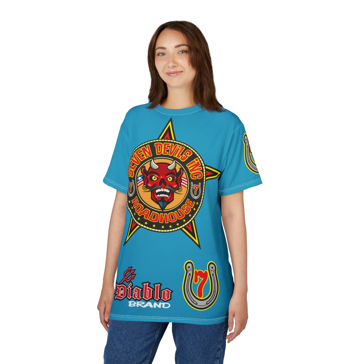 Seven Devils Inc. Roadhouse Graphic Tee - HiViz Motorcycle Custom Riding Super Tee