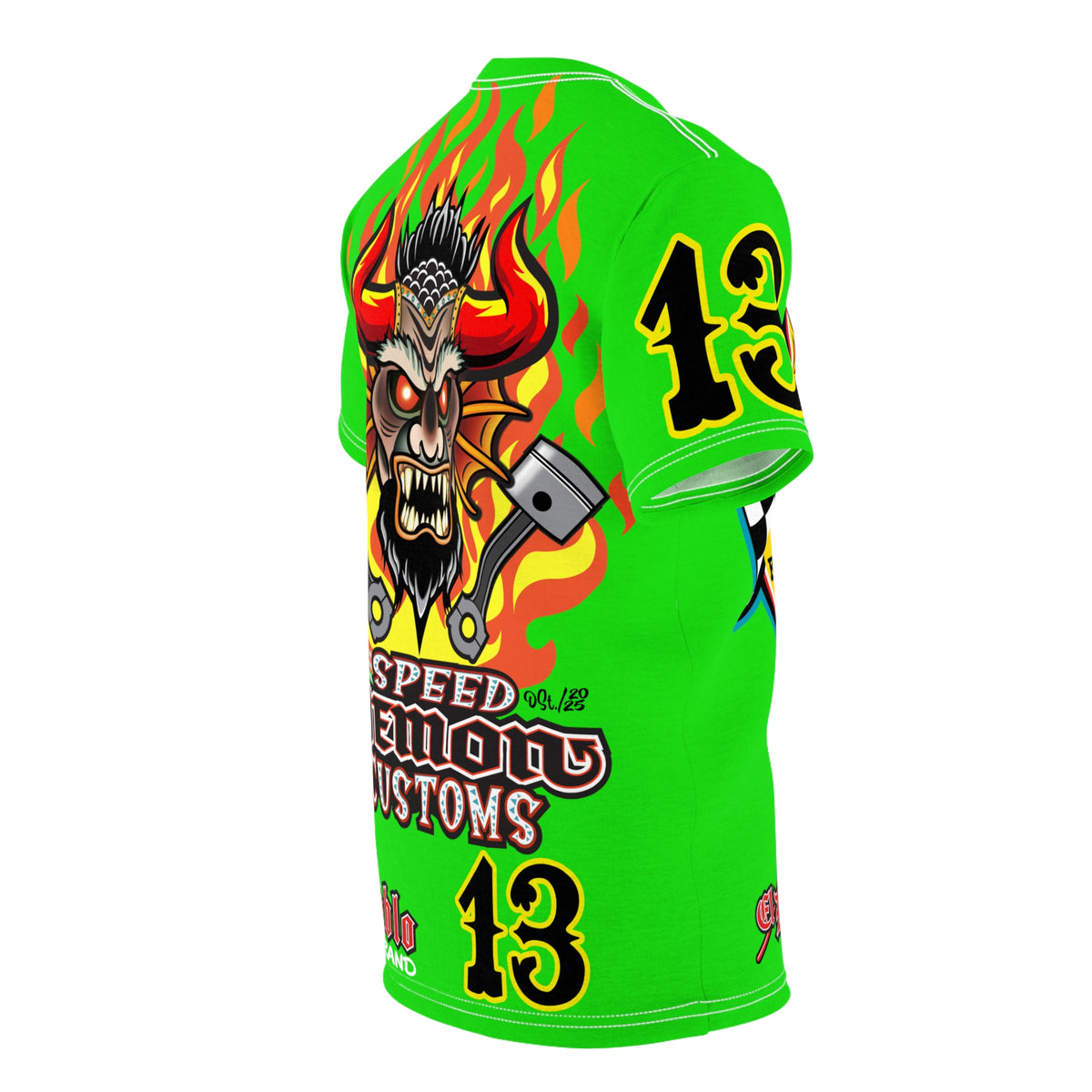 Very Special Speed Demon Customs HiViZ Super Tee — Extreme Edgy Graphics - Bad Attitude Custom Biker Riding Gear