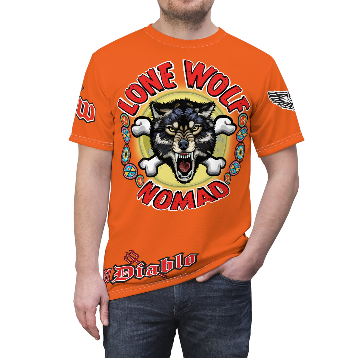 Lone Wolf Nomad HiViz Super Tee - For The Independent No Club Bikers For Life