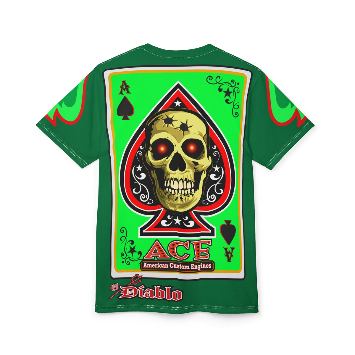 American Custom Engines ACE - Special Lumina Green  Ace of Spades Death Card High visibility Graphics