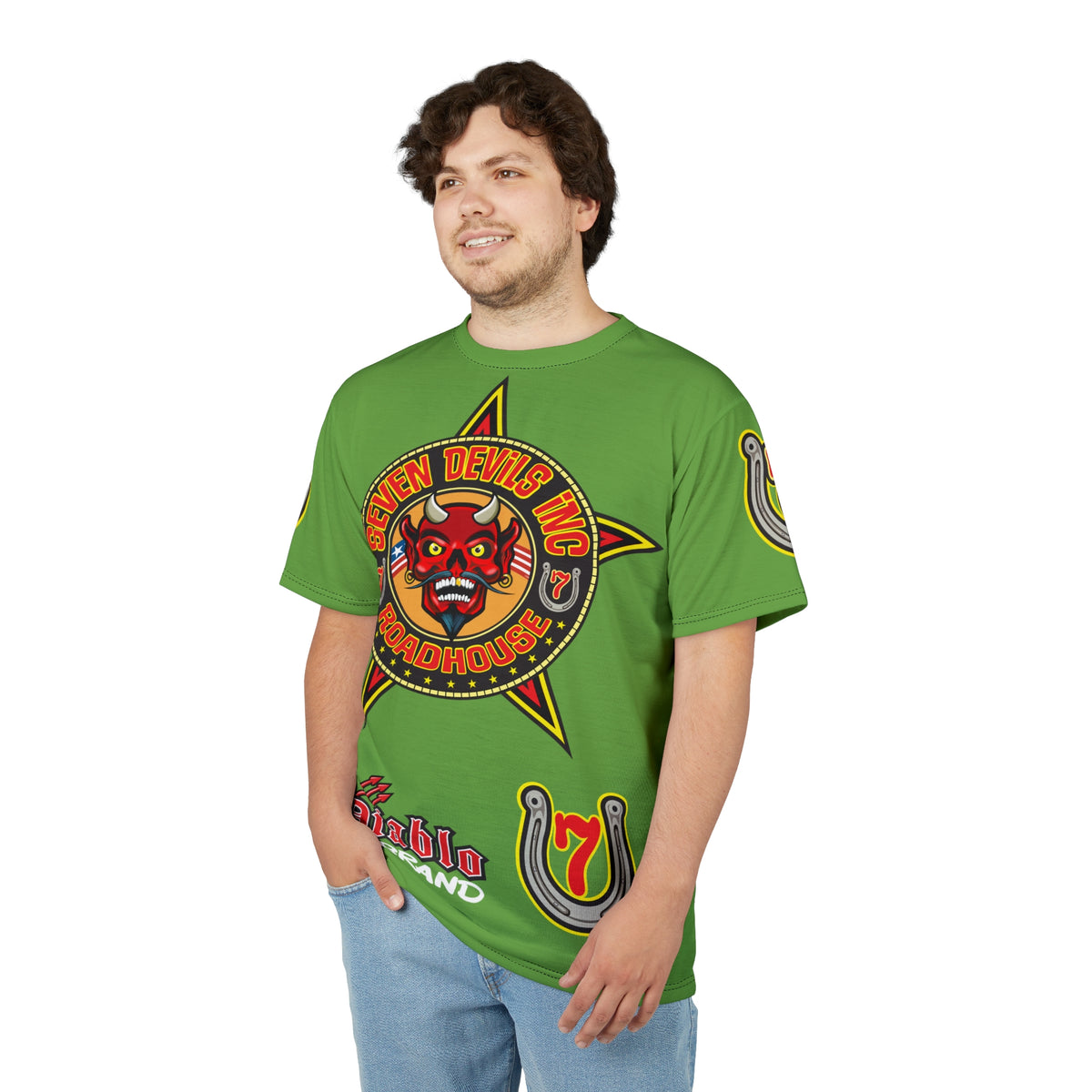 Seven Devils Inc. Roadhouse Graphic Tee - HiViz Motorcycle Custom Riding Super Tee