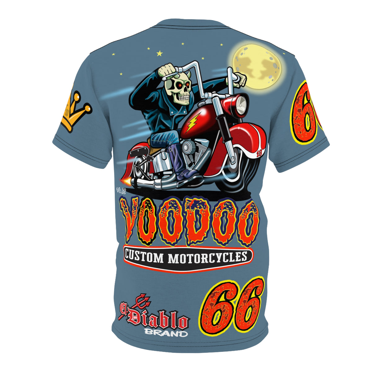 VooDoo Custom Motorcycles  Route 66 Unisex Super Tee - High Performance Riding Gear