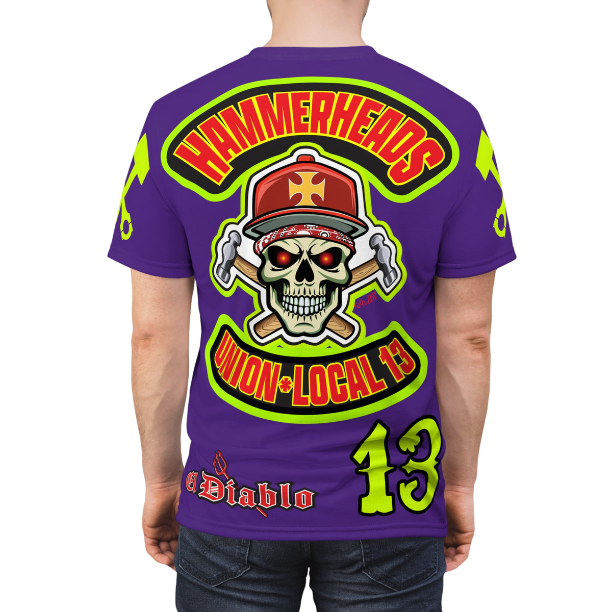 Hammerheads Union Local 13 -  SoCal 619 Special Edition - Custom HiViz Motorcycle Riding Tee Shirt _ Super Comfort and Fit