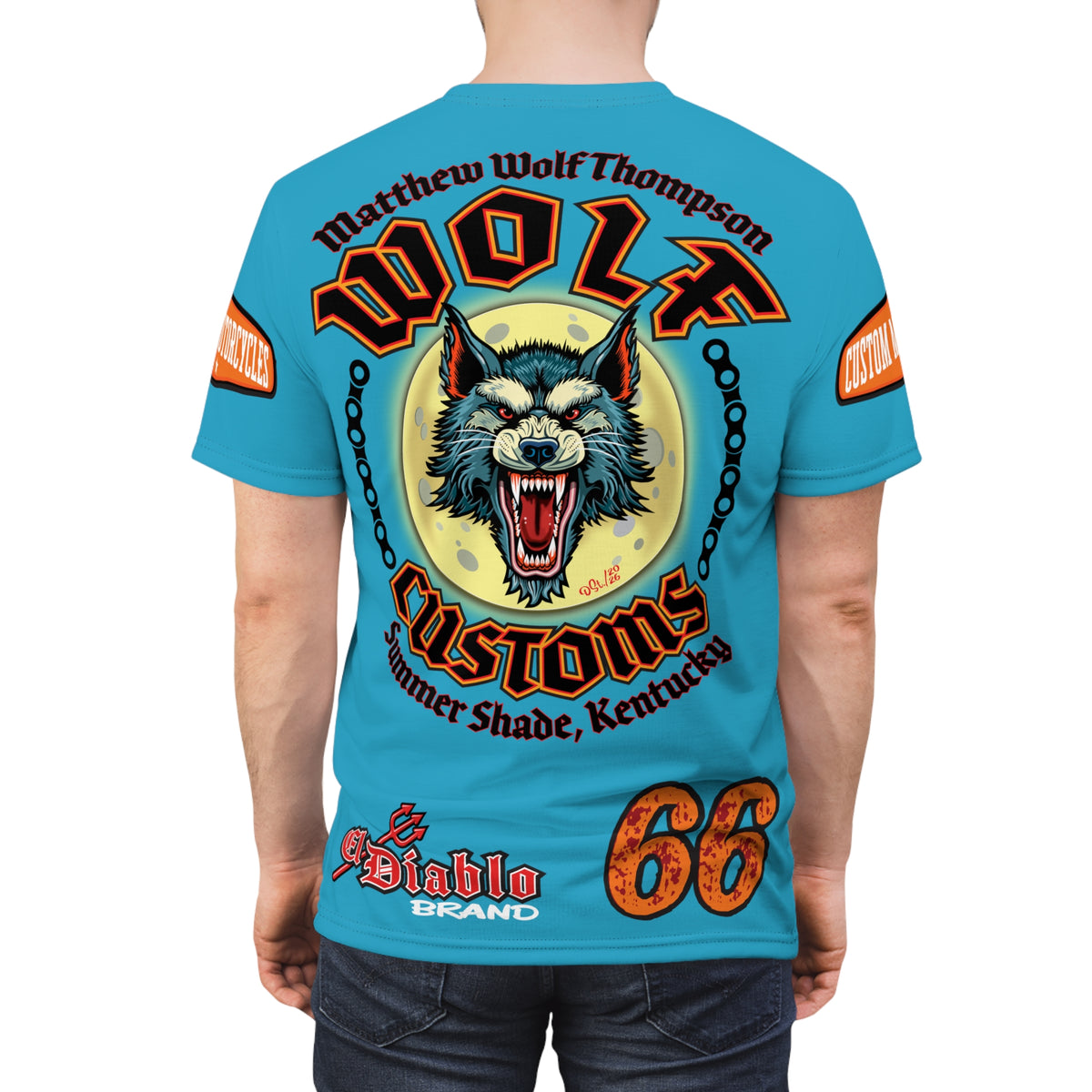 MWT Wolf Custom Motorcycles Super Tee — Viciously Cool High Performance Motorcycle Riding Shirt
