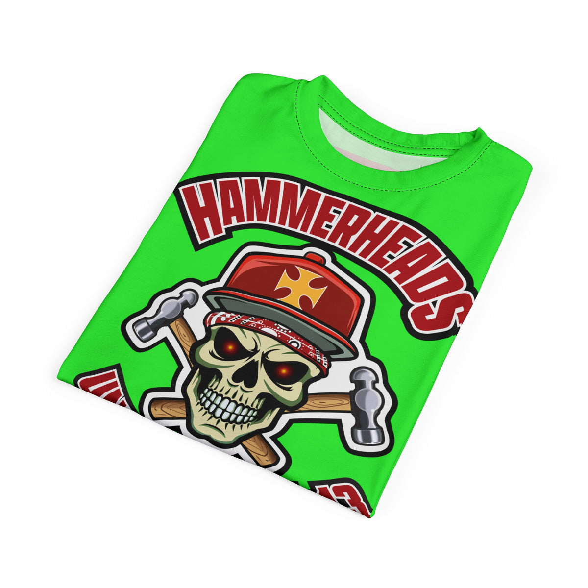 Very Special Hammerheads Union Local 13 - GIANT GRAPHICS !!!!!! - Custom HiViz Motorcycle Riding Tee Shirt _ Super Comfort and Fit