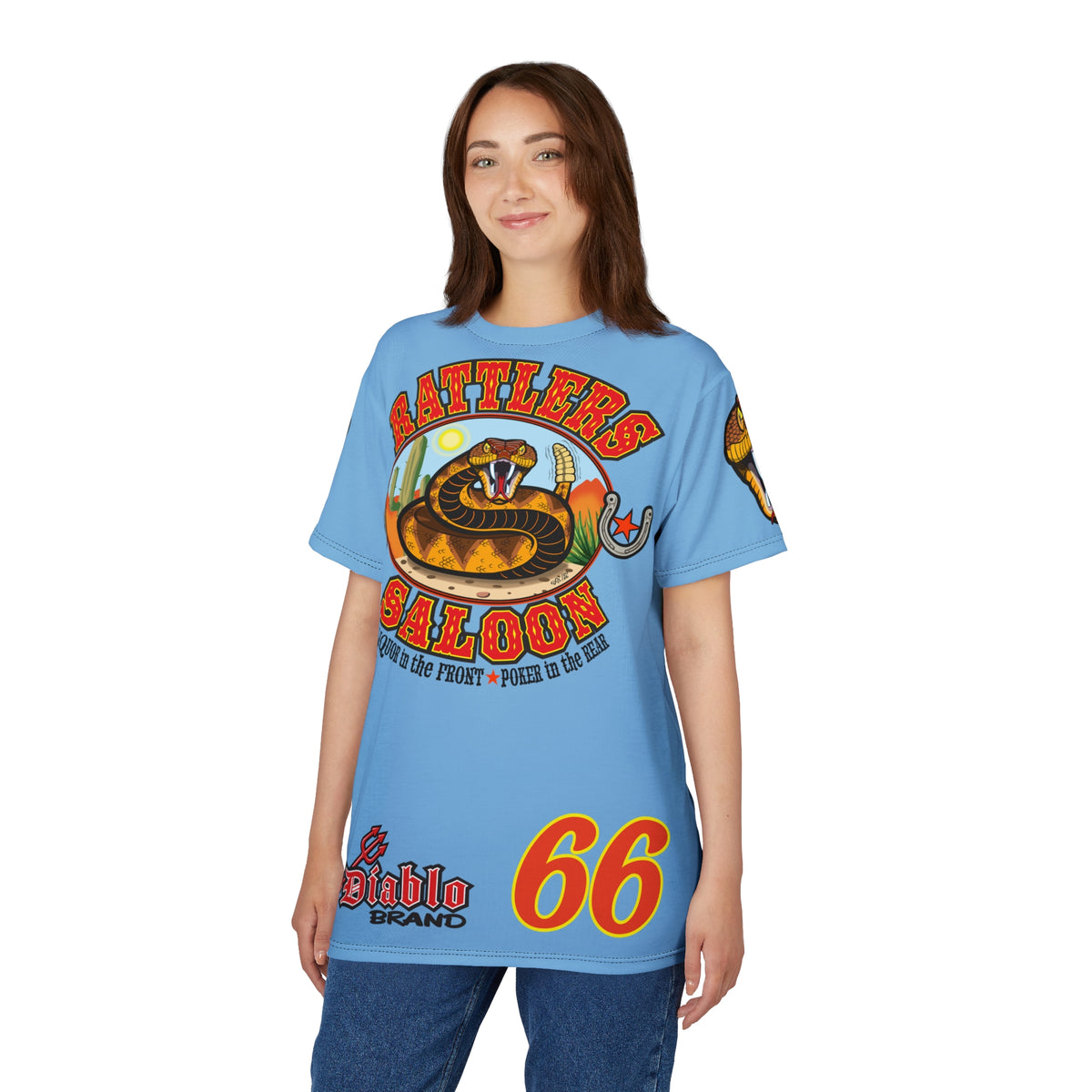 Rattlers Saloon  BADAZZ SUPER TEE — Vintage Biker 66 Graphic Shirt
