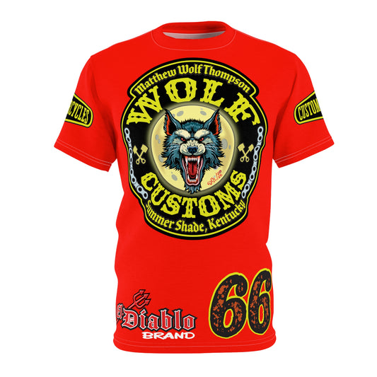 MWT Wolf Customs 66 Black & Lumina Graphics -- Super Riding Tee — Retro Motorcycle Club Shirt, The Best Biker Riding Tee EVER !!!