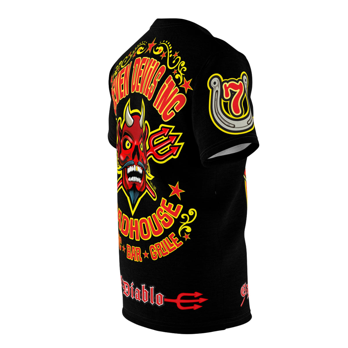 Seven Devils Inc. Roadhouse Deluxe HiViz Graphic Tee - Motorcycle Custom Riding Super Tee