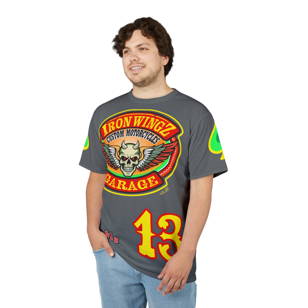 Iron Wingz Custom Motorcycle Unisex Super Tee - Bold Graphic Tee for Bikers
