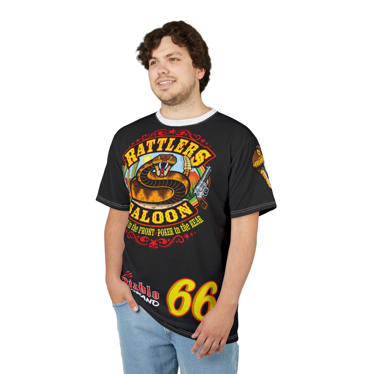 Rattlers Saloon SUPER RIDING TEE — Vintage Biker Route 66 Graphic t-Shirt