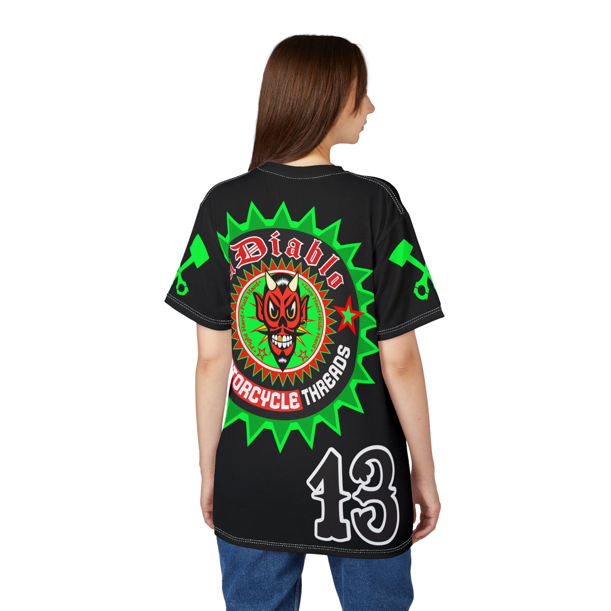 El Diablo Brand Hiviz Unisex Motorcycle Riders Super Tee