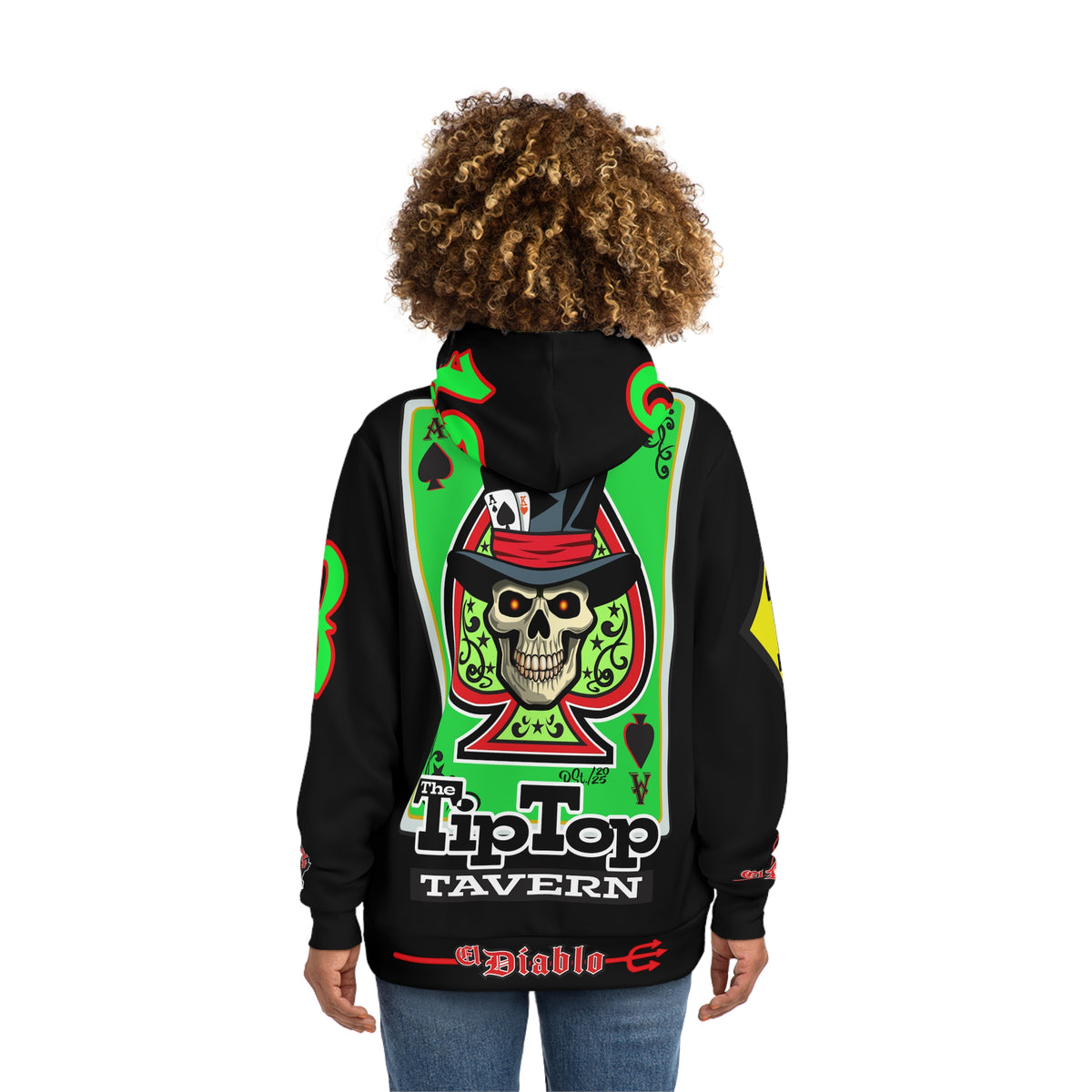 HoodZ Tip Top Tavern America's Best Dive Bar Super Hoodie - Ace of Spades 1% Special Edition - High Visibility Lumina Green Accents