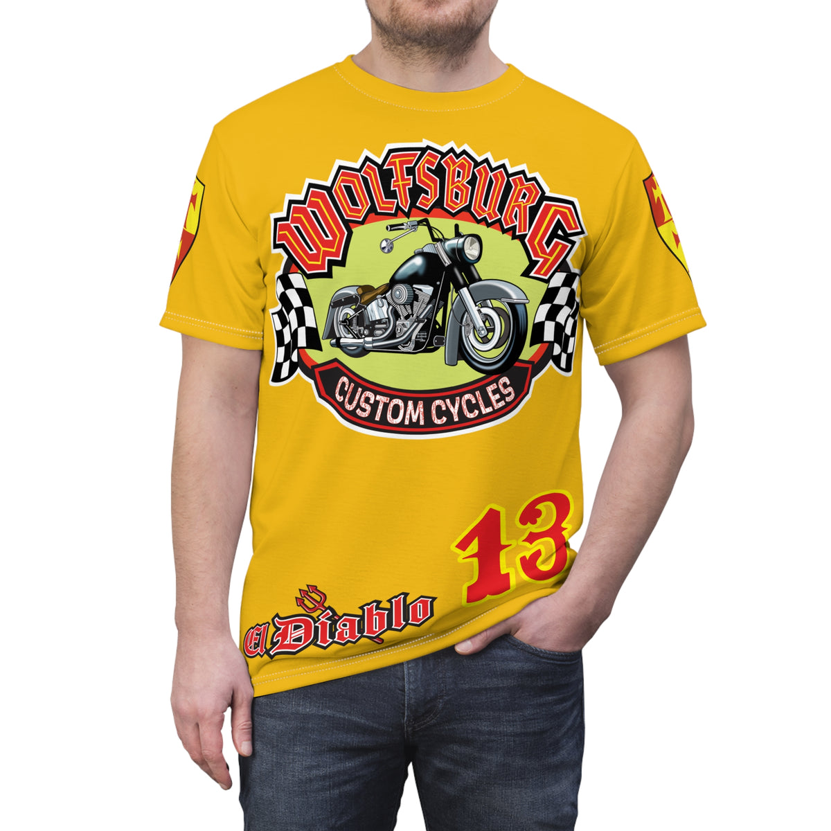Wolfsburg Custom Cycles HiViz High Comfort Motorcycle Riders Super Tee