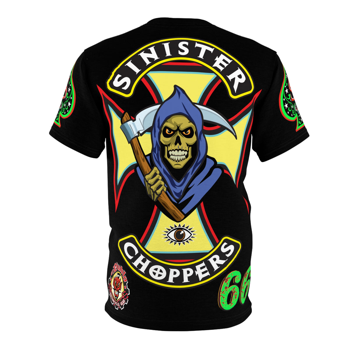 SRT Sinister Choppers Reaper Custom Super Tee - Gothic Graphic T-Shirt for Hardcore Motorcycle Riders
