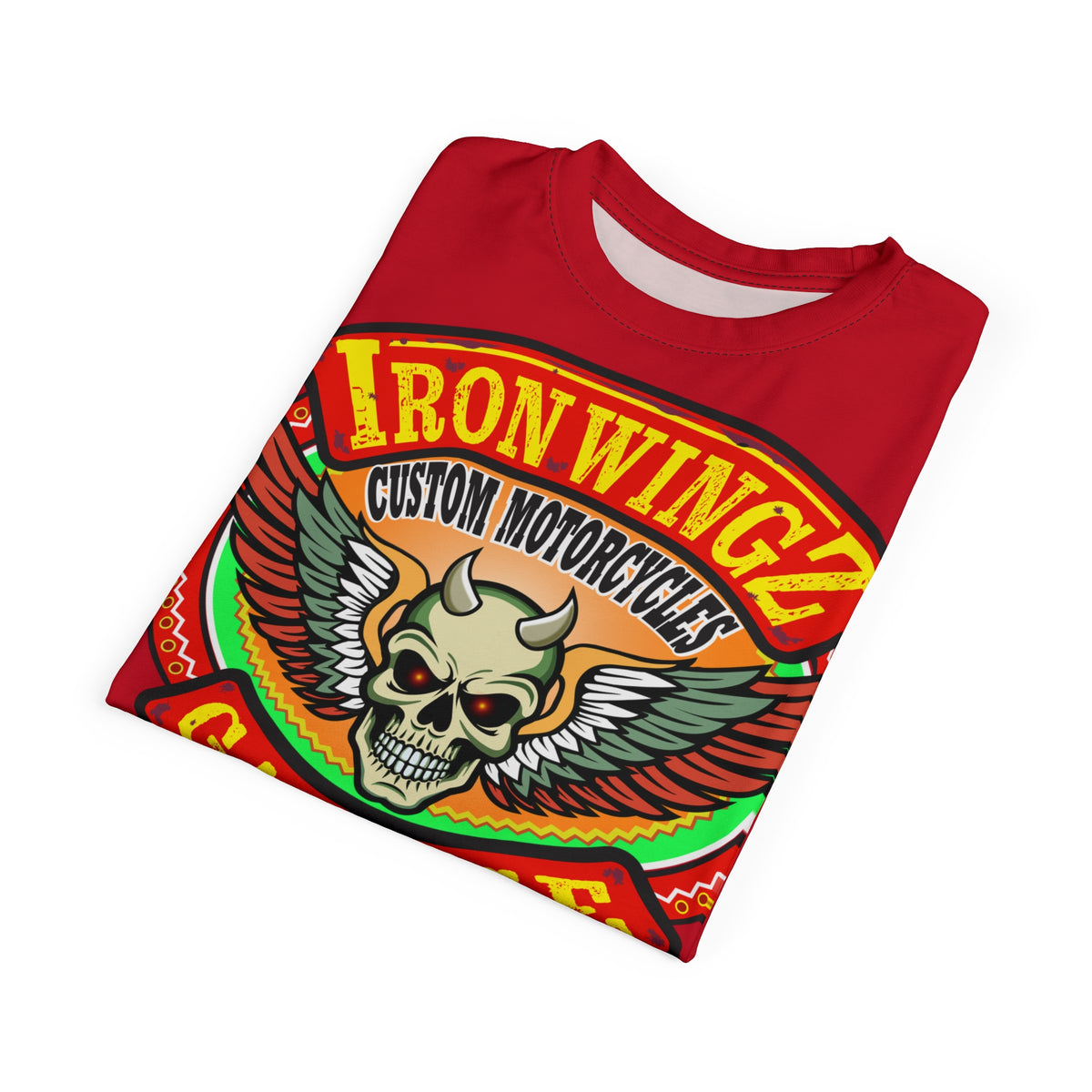 Iron Wingz Custom Motorcycle Unisex Super Tee - Bold Graphic Tee for Bikers
