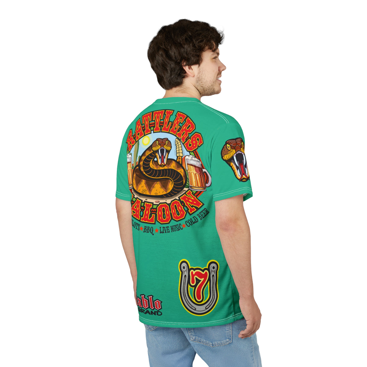 Rattlers Saloon  BADAZZ SUPER TEE — Vintage Biker 66 Graphic Shirt