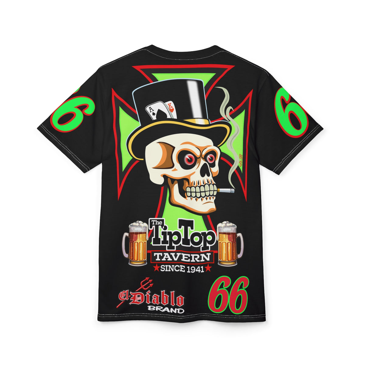 Tip Top Tavern Dive Bar Super Tee - Special Edition Black is Back + XL Graphics - America's Best Dive Bar - Bikes Beers Babes & Bros. - Biker Bar Tee