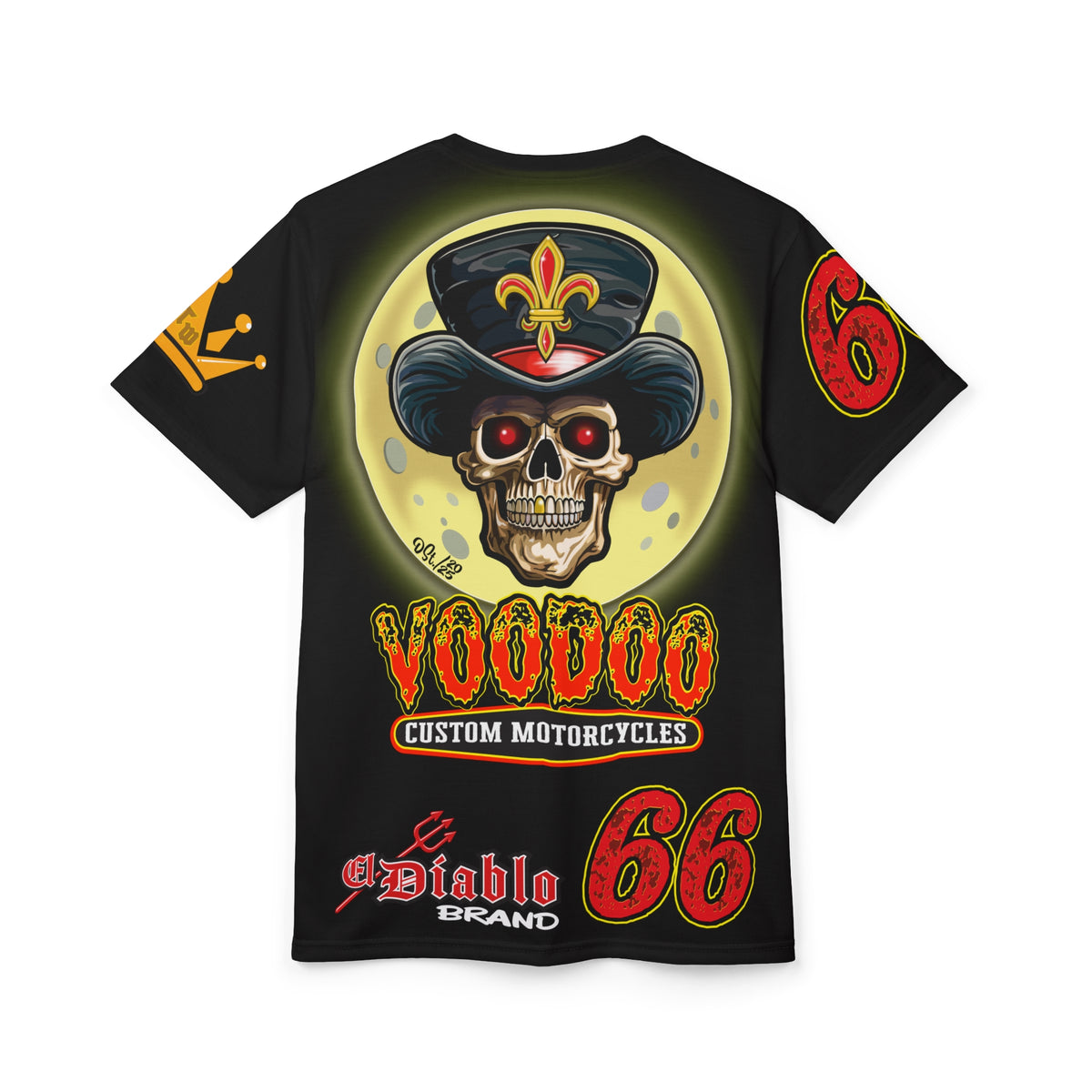 VooDoo Custom Motorcycles  Route 66 Unisex Super Tee - High Performance Riding Gear
