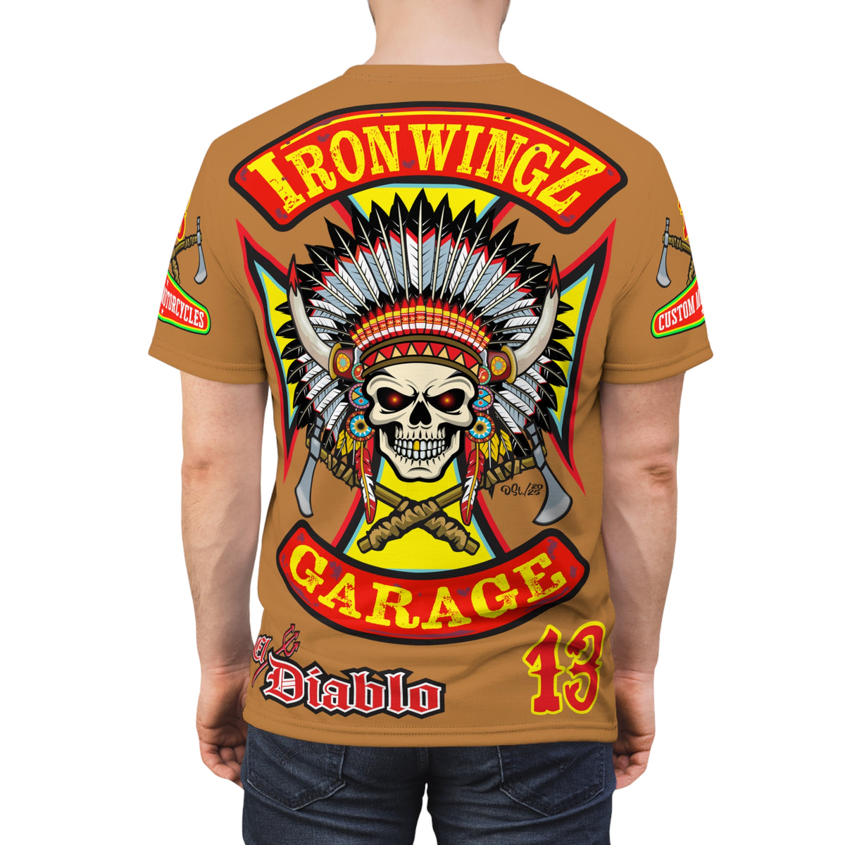 Iron Wingz Garage HiViZ Motorcycle Rider Super Tee