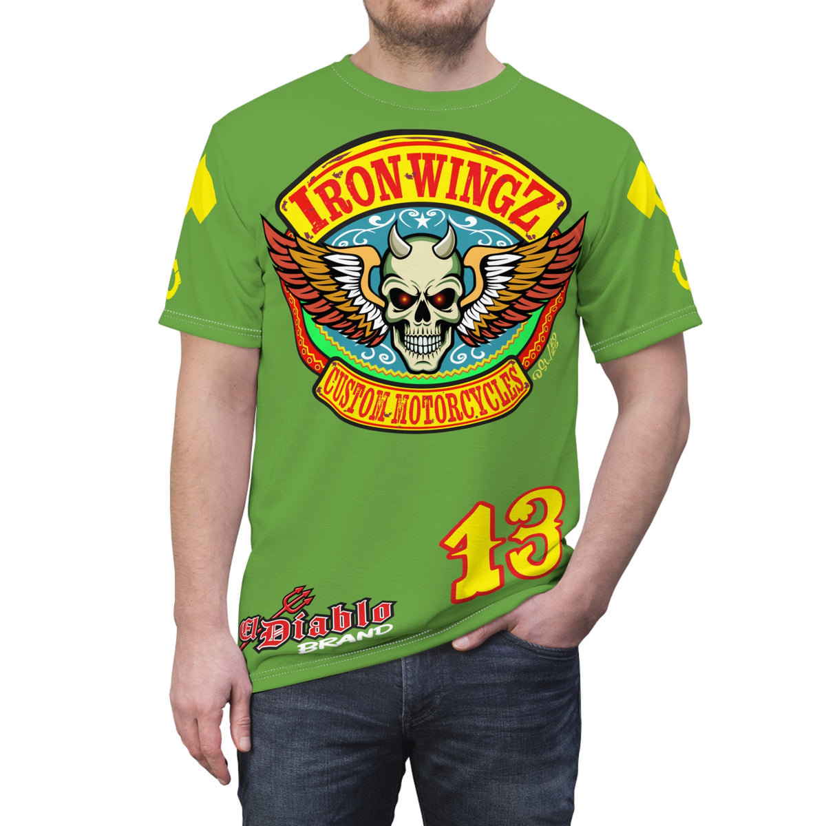 Iron Wingz Garage HiViz Super Tee, Unisex Graphic T-Shirt, Rockabilly Style Shirt,  Perfect Gift for Bikers