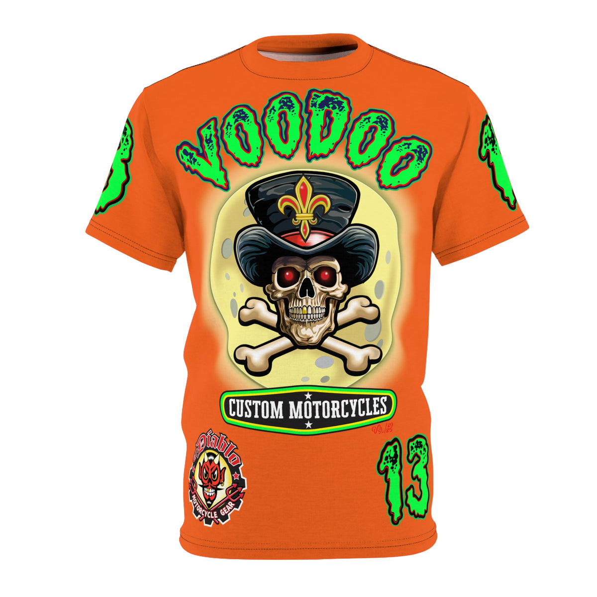Voodoo Lucky 13 Motorcycle Ultimate HiViz Super Tee, XL Graphics , Custom Riding Apparel