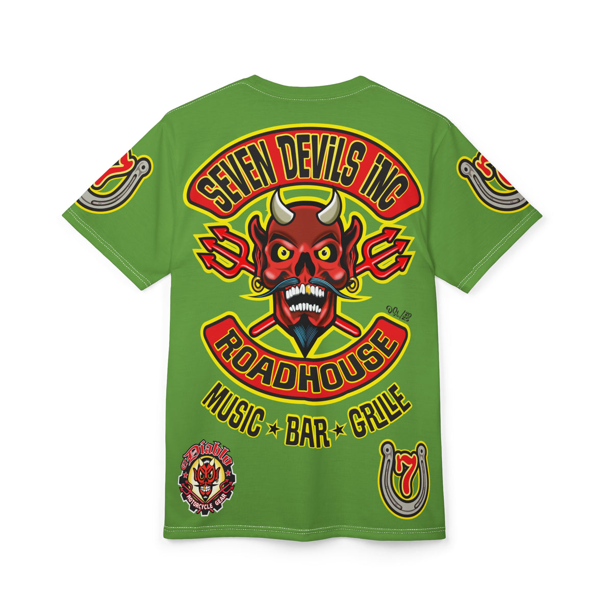 Seven Devils Inc. Roadhouse HiViz Graphic Tee - Motorcycle Custom Riding Super Tee