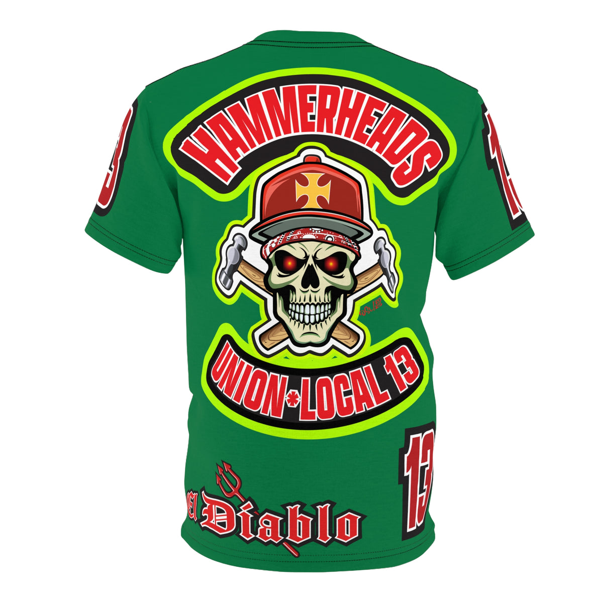 Hammerheads Union Local 13 (FAFO Version) HiViz Super Tee - Rough Tough Bad Attitude Motorcycle Riding Tee